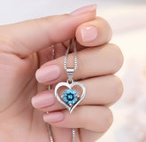 Heart Crystal 925 Sterling Silver Necklace For Women