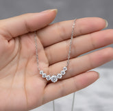 7 Moissanite Classic 925 Sterling Sliver Necklace For Women