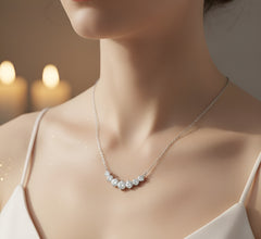 7 Moissanite Classic 925 Sterling Sliver Necklace For Women