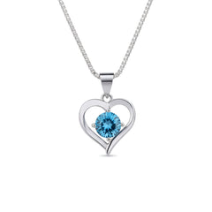 Heart Crystal 925 Sterling Silver Necklace For Women
