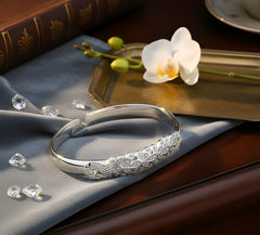 925 Sterling Silver Peacock Opening Screen Bracelet For Women