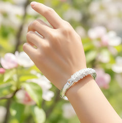 925 Sterling Silver Peacock Opening Screen Bracelet For Women