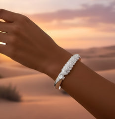 925 Sterling Silver Peacock Opening Screen Bracelet For Women