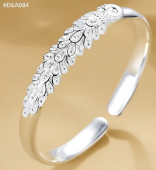 925 Sterling Silver Peacock Opening Screen Bracelet For Women