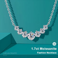 7 Moissanite Classic 925 Sterling Sliver Necklace For Women