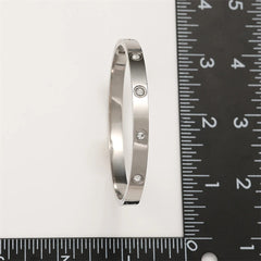 Minimalist Zircon Inlay Stainless Steel Bracelet – Silver & Gold Finish | Unisex Daily Wear
