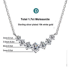 7 Moissanite Classic 925 Sterling Sliver Necklace For Women